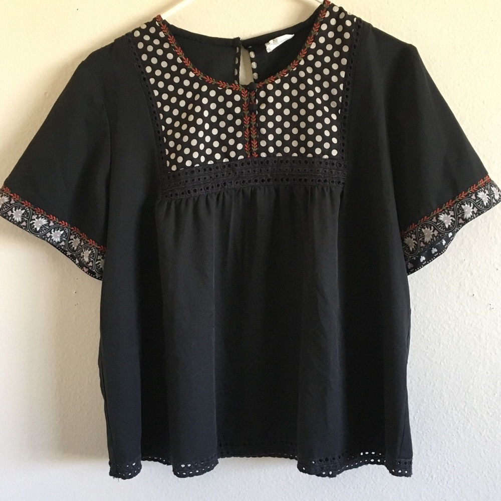 black button blouse